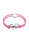 PULSERA DE HILO ELÁSTICO ROSA CON CORAZÓN BAÑADO EN PLATA DE LEY Pulsera