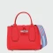 Longchamp -Cartera de cuero con gran capacidad, Roseau Rojo