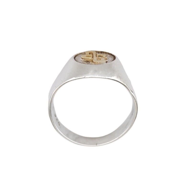 Anillo Profesión Escribano-Plata y Oro-Sin Piedra-AP5006 Sinpiedra