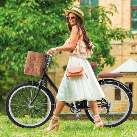 Bicicleta Urbana Rodado 26 con Canasto Vintage Negro