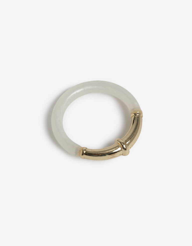 Anillos Medianos y Grandes Acrilico Anillo Metal Y Acrílico - Dorado