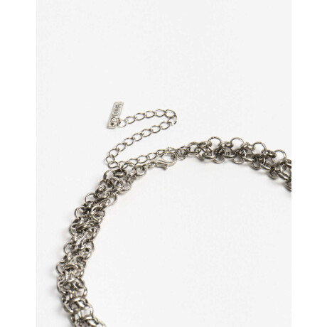 Collares Largos Mesh Plateado Antique Silver
