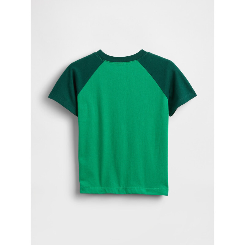 V-FRCH SS LOGO GRPH RAGLAN T GALLANT GREEN