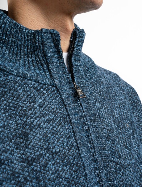 Campera de Punto Lisa Forrada Azul