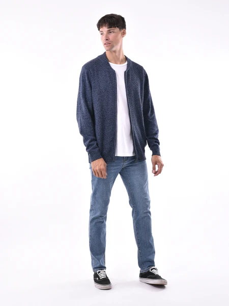 CAMPERA TEJIDA ANDROS AZUL MELANGE