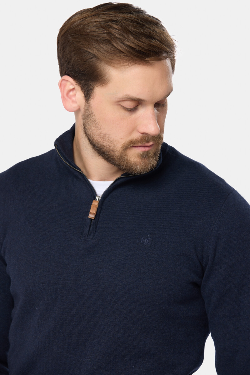 BUZO TEJIDO DE ALGODÓN - Azul 