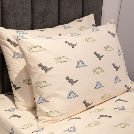 JGO SÁBANAS FIBRA-SUAVE NATURAL-BEIGE DINOS KIDS ARENA