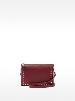 Bolso Bandolera Doble Con Tachuelas burdeos