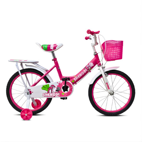 Bicicleta infantil Shengdi Rodado 18 Canasto Parrilla Hadas Color Rosa Oscuro