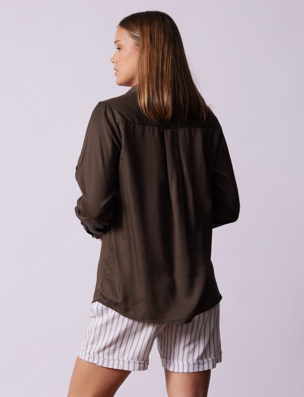 Camisa Bolsillos MARRON