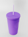 Vaso Con Tapa + Sorbito Beverly Violeta
