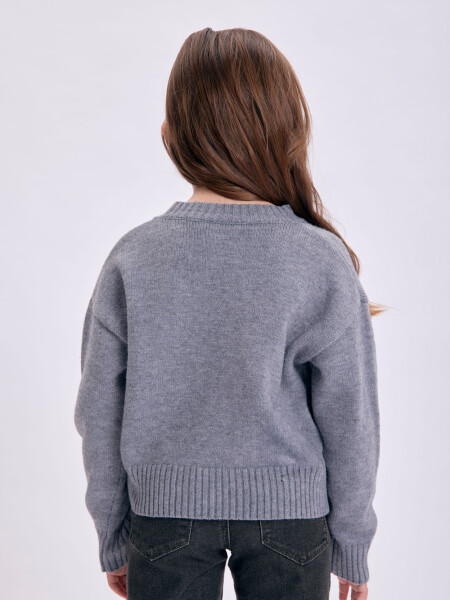 Buzo punto estampado Gris