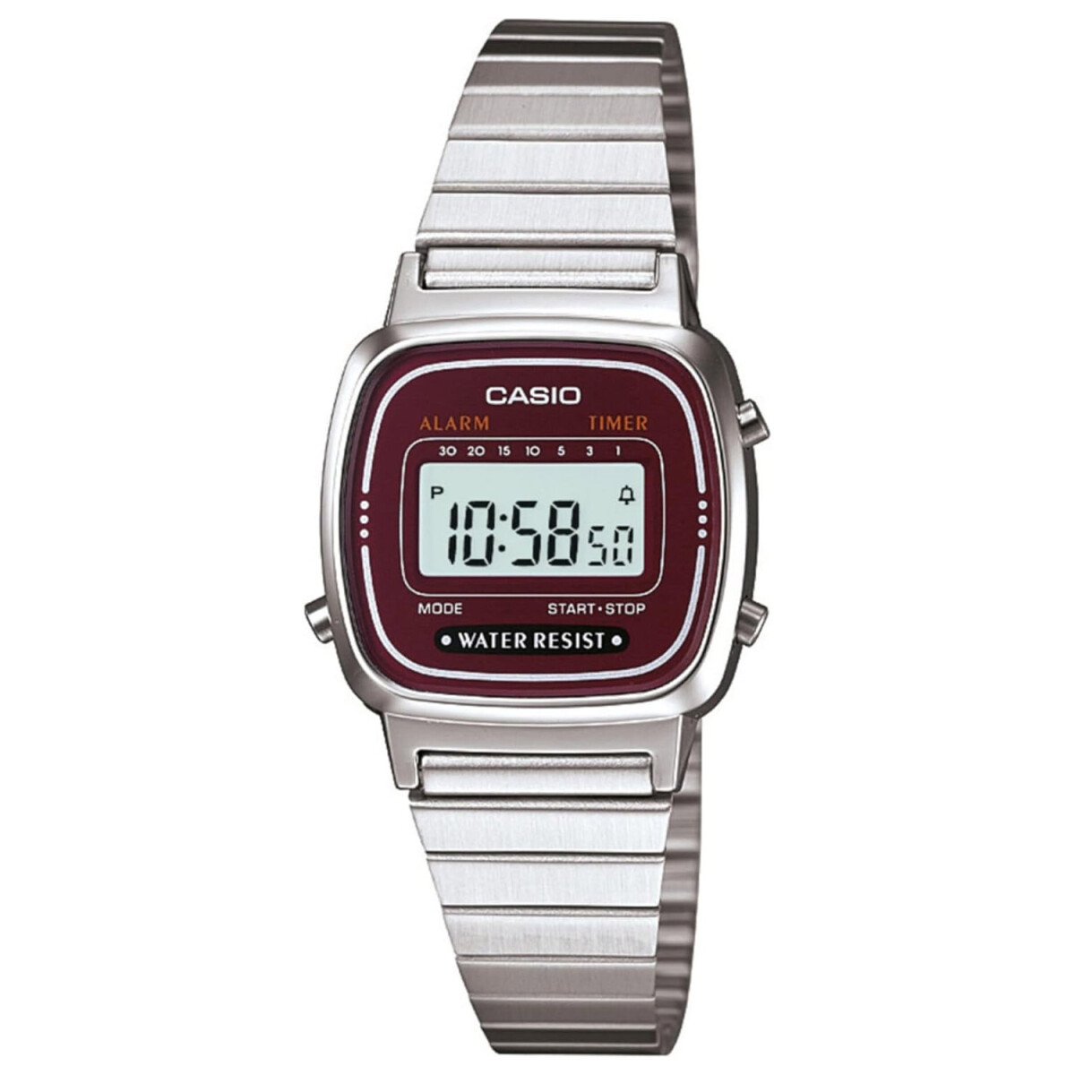 Reloj Digital para Mujer Casio LA670WA Resistente al Agua - Rojo 
