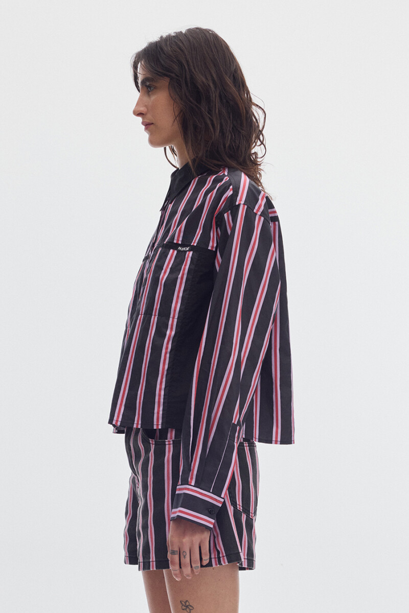 Camisa Road Print Stripes Black