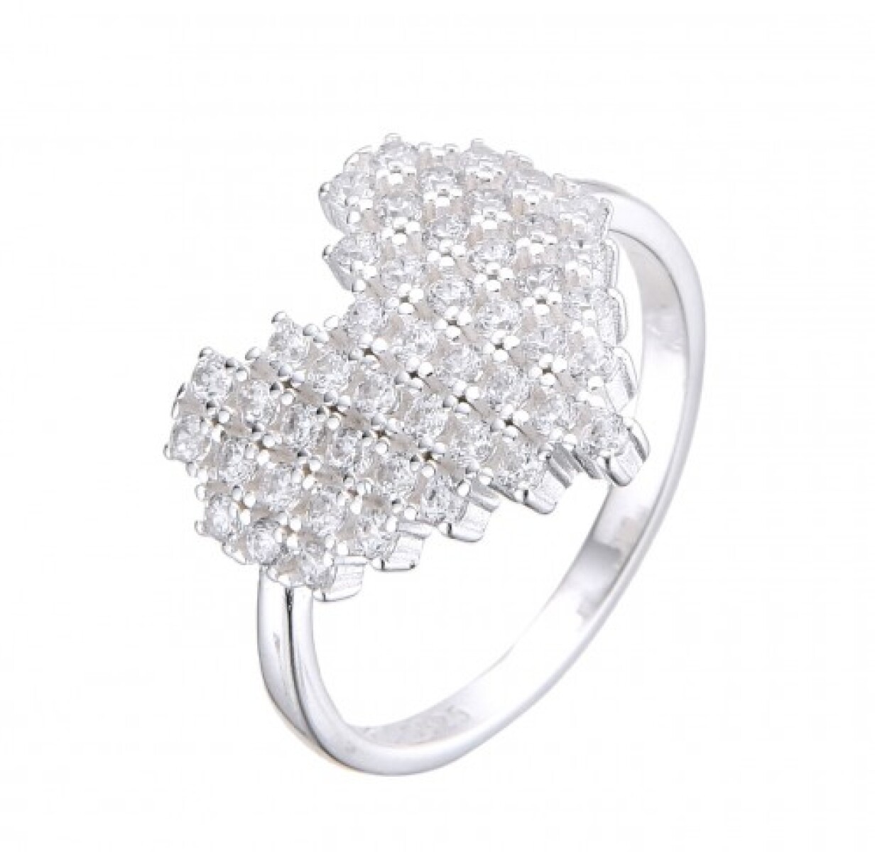 Anillo de plata 925 con circonias, CORAZON 