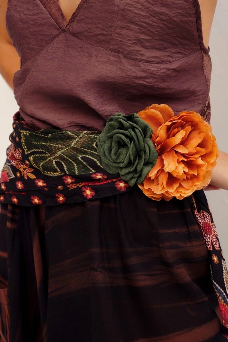 HEBILLA PIN FLOWER LARGE Naranja