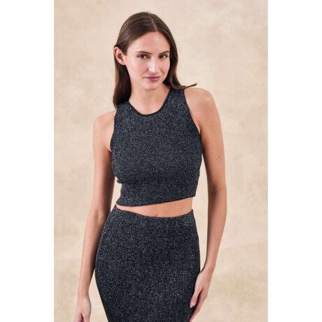 Top Tejido Lurex Negro