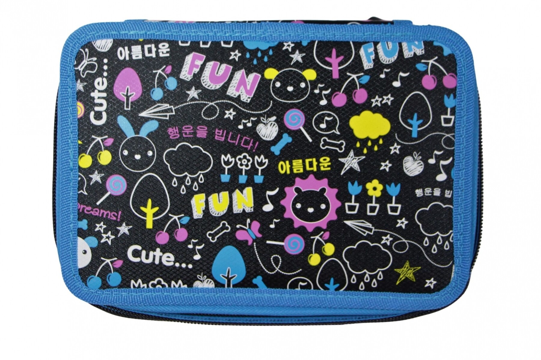 CARTUCHERA SABONIS DE 3 PISOS SIN UTILES - DISEÑO FUN CELESTE 