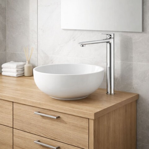 Grifería de lavatorio Monocomando alto de mesada Alassio Cromo Grifería De Lavatorio Monocomando Alto De Mesada Alassio Cromo