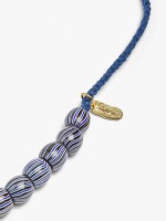 Collar Con Cuentas De Vidrio Colgante De Borla azul