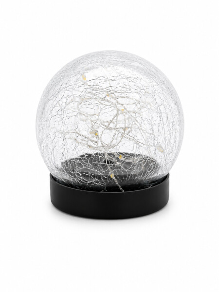 LAMPARA SOLAR ESFERA LUZ CALIDA TRANSPARENTE