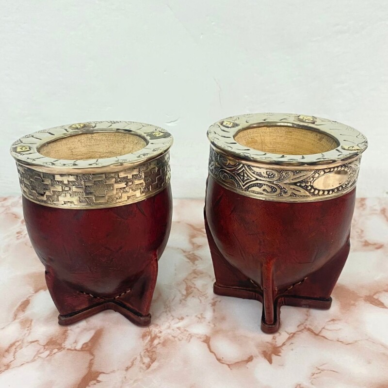 Mate imperial artesanal con boquilla de alpaca Marron