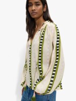 Blusa Estampado Contraste 100% Algodón multicolor
