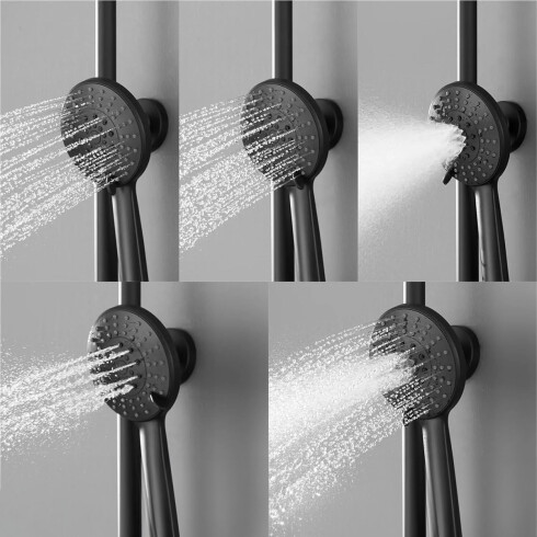 Griferia Barral De Ducha Monocomando Negro Mate Aqualia Alassio Ii 000