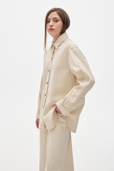 Camisa Noble Denim Solid Blanco