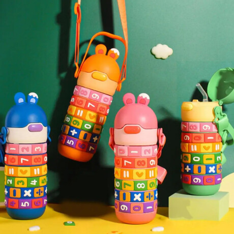 Botella infantil didáctica matemática Rosado