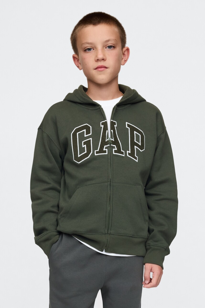 Canguro Logo Gap Con Cierre Niño Evergreen 585
