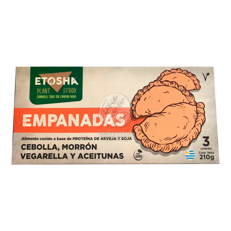 Empanadas (ceb/morr/aceit/vegarella) Etosha- 3 uds. - 210 gr Empanadas (ceb/morr/aceit/vegarella) Etosha- 3 uds. - 210 gr