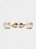 Pendientes De Esferas Con Perlas dorado