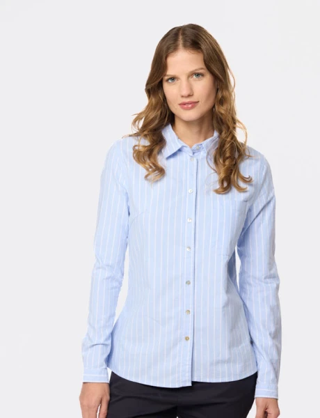 CAMISA OXFORD A RAYAS Celeste