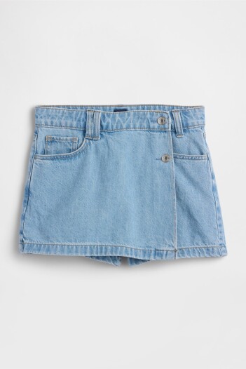 Short Pollera Denim Niña Light Wash