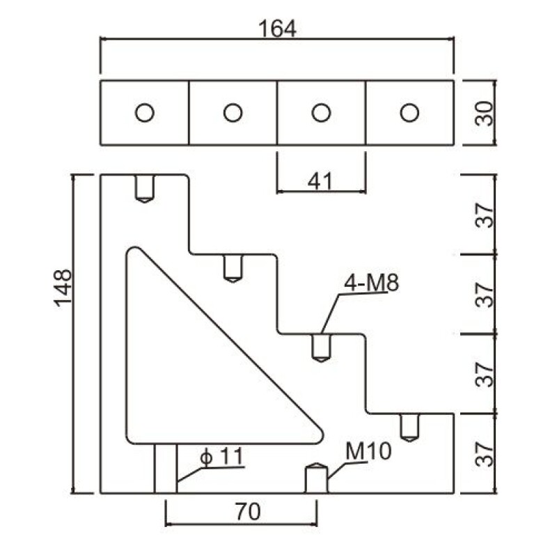 "AISLADOR P/ 4 BARRAS 40MM TIPO ESCALERA - ""T"" VCP" "AISLADOR P/ 4 BARRAS 40MM TIPO ESCALERA - ""T"" VCP"