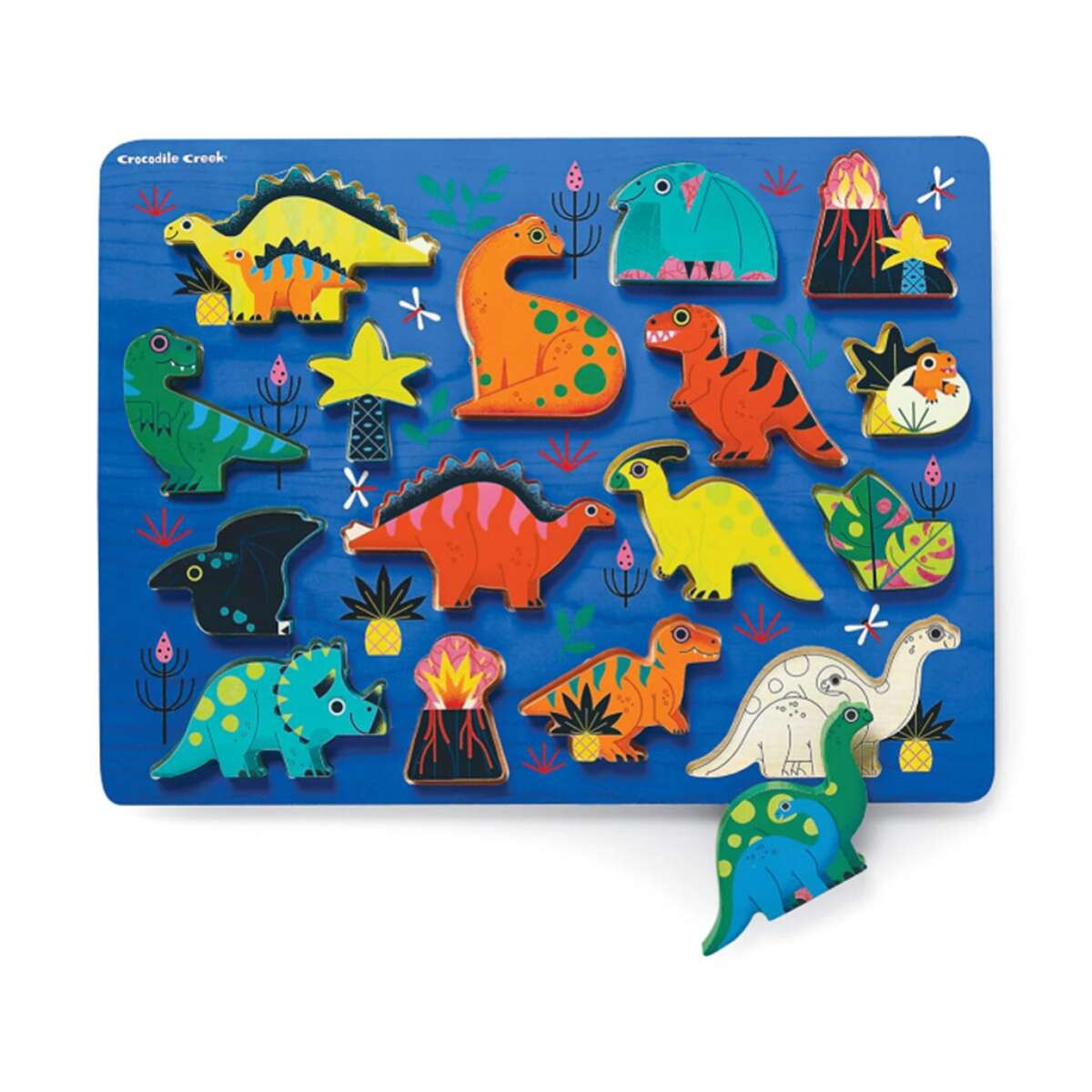 Puzzle Madera Crocodile Creek 16 Piezas con Base - 31 Dino 