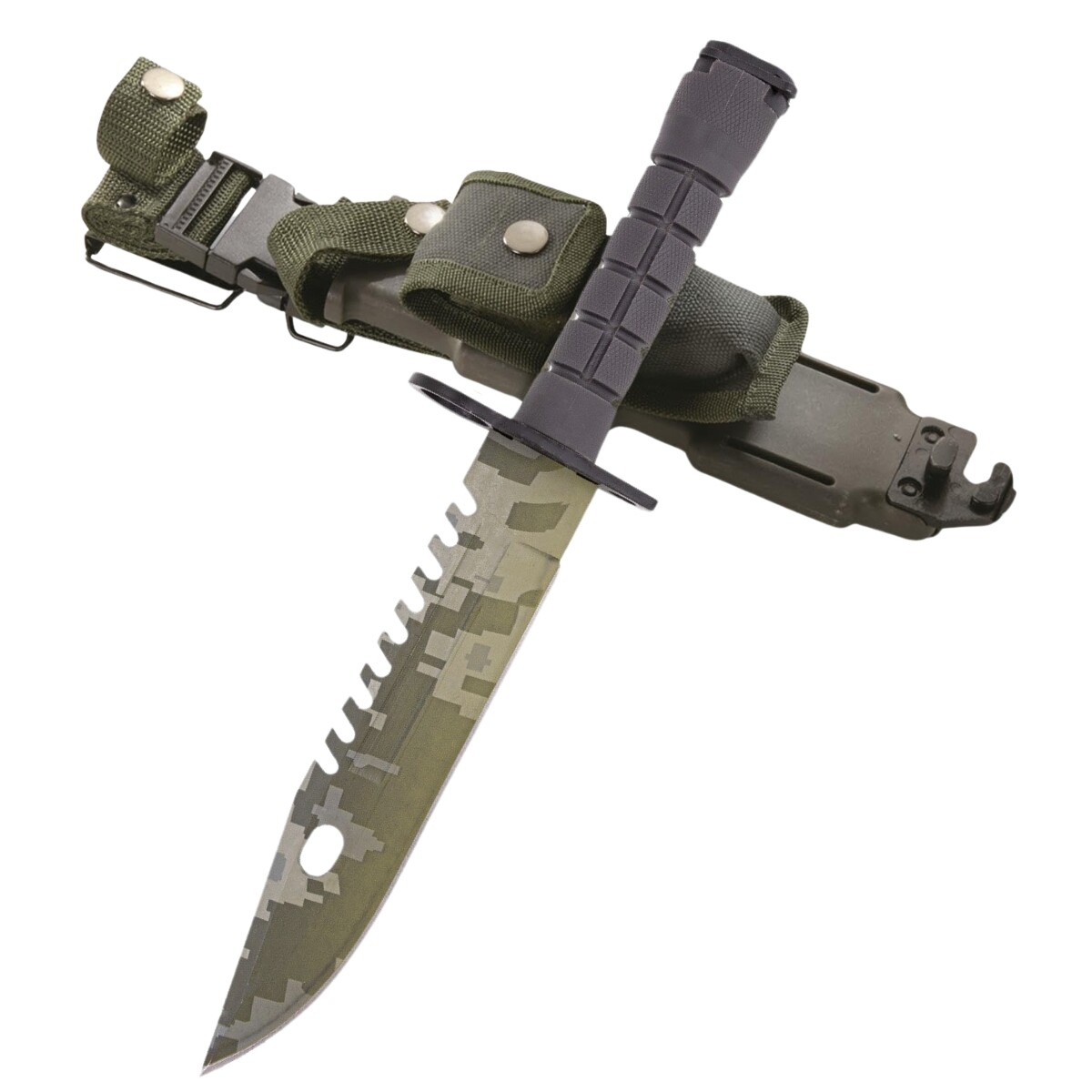 Cuchillo táctico camuflado con piedra de afilar - Bayoneta 
