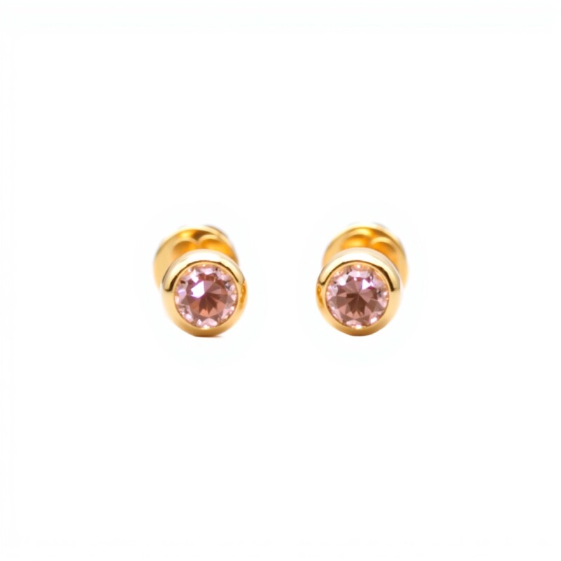 Abridores Punto de luz-Oro 18k-Piedra Zirconia-AB9531 conpiedra