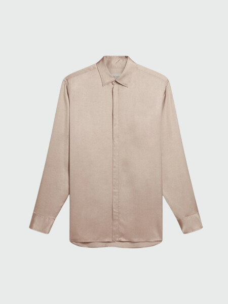 Golden Goose-Camisa clásica de viscosa fluida, Golden Goose Beige