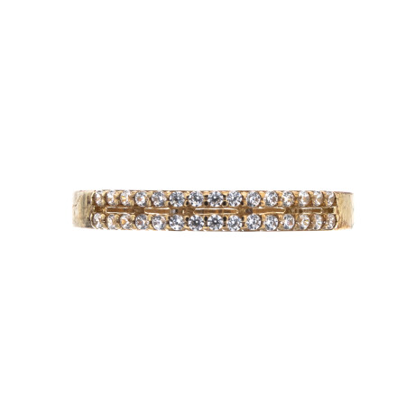 Anillo de oro 9 ktes con circonia, MEDIO SIN FIN.17.70 mm. Anillo de oro 9 ktes con circonia, MEDIO SIN FIN.17.70 mm.