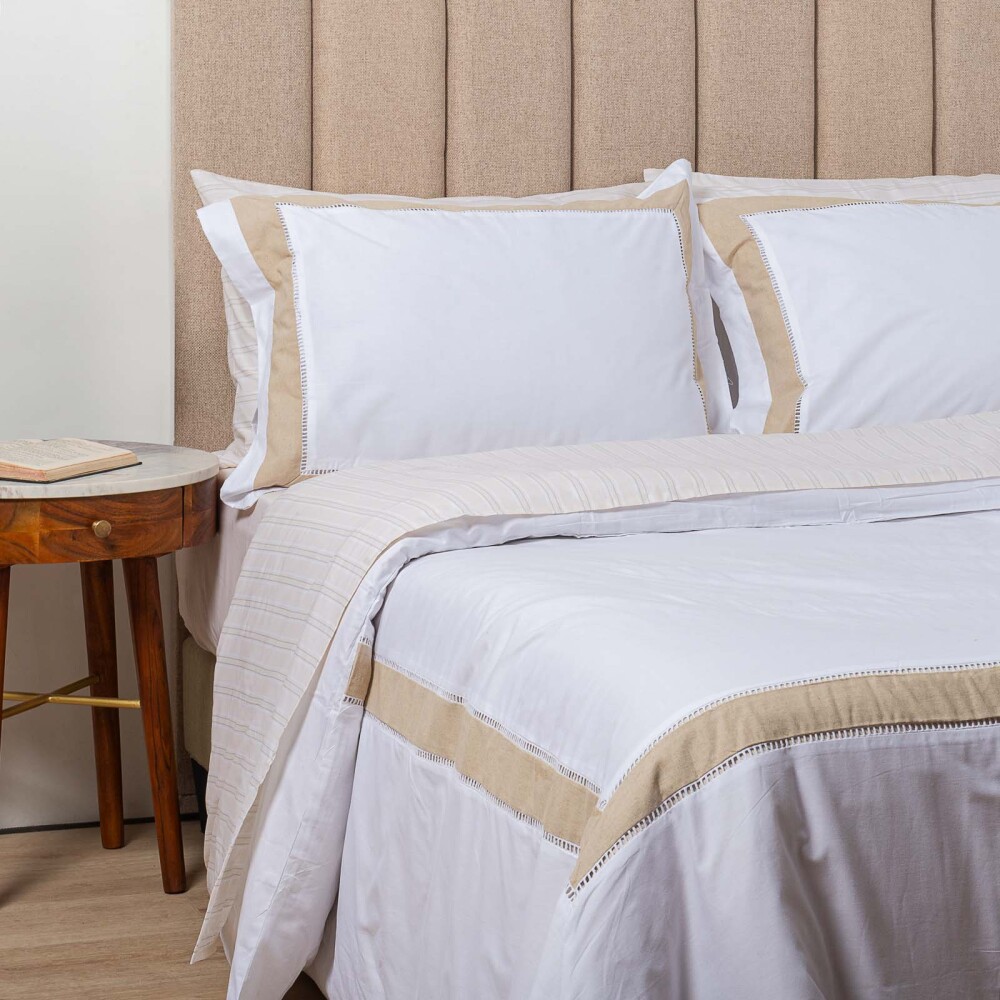FUNDA NÓRDICA 2 PLAZAS ALGODON NATURAL-BEIGE GUARDA LINO II BEIGE