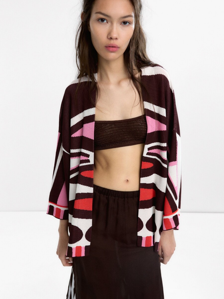 Kimono De Punto Jacquard multicolor