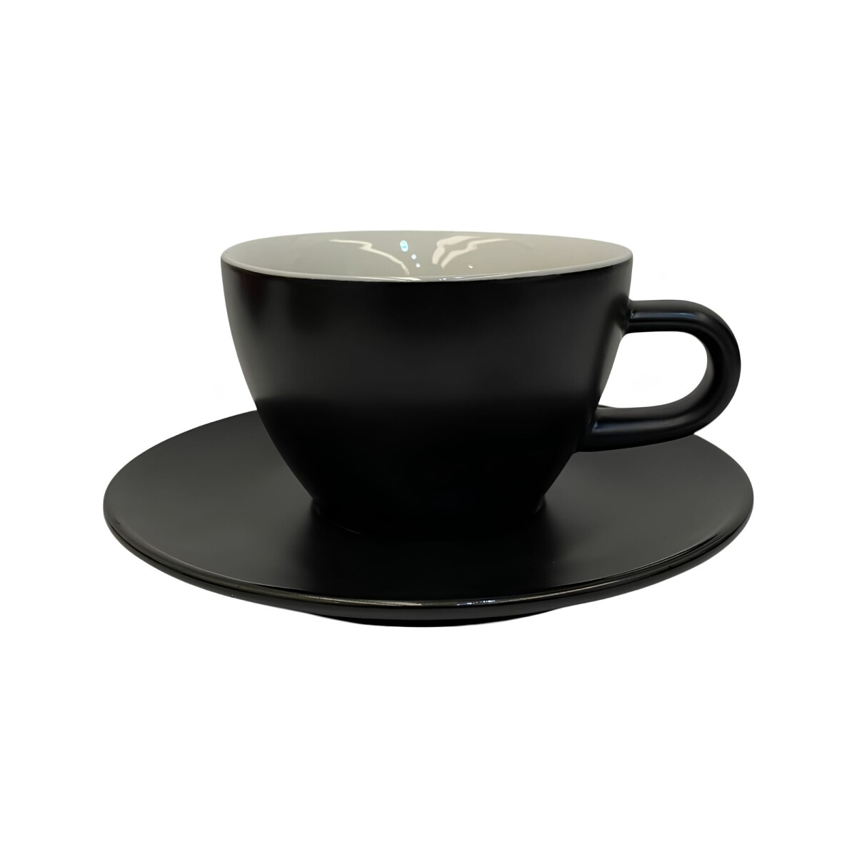 Taza Cafe 180ml con plato x6 Porcelana Negra Mate | Selecta 