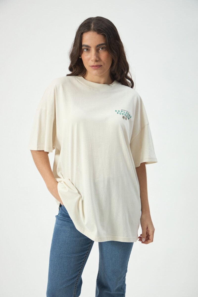 REMERA OVERSIZE POPCORN - CRUDO 