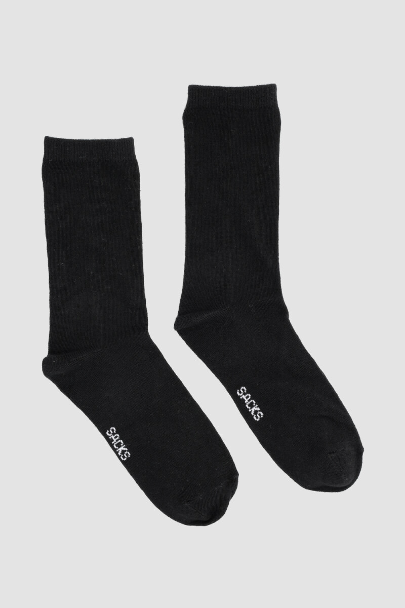 Medias de algodón en colores lisos - Negro 