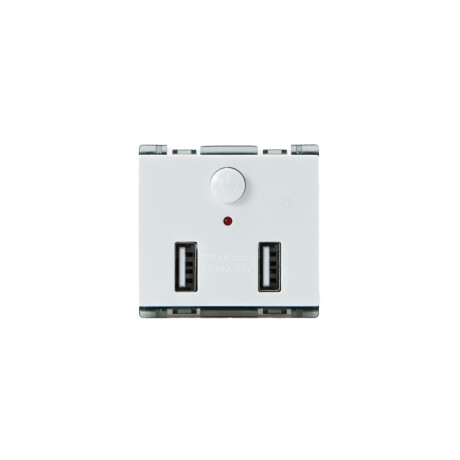 Toma cargador 2 USB 2.1 5V Blanco Atenea Toma cargador 2 USB 2.1 5V Blanco Atenea