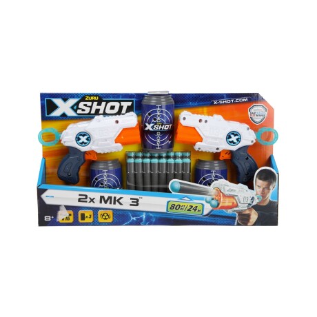 Set x2 lanzadores de dardos Zuru X-Shot Excel MK3 con 16 dardos y 3 latas Set x2 lanzadores de dardos Zuru X-Shot Excel MK3 con 16 dardos y 3 latas