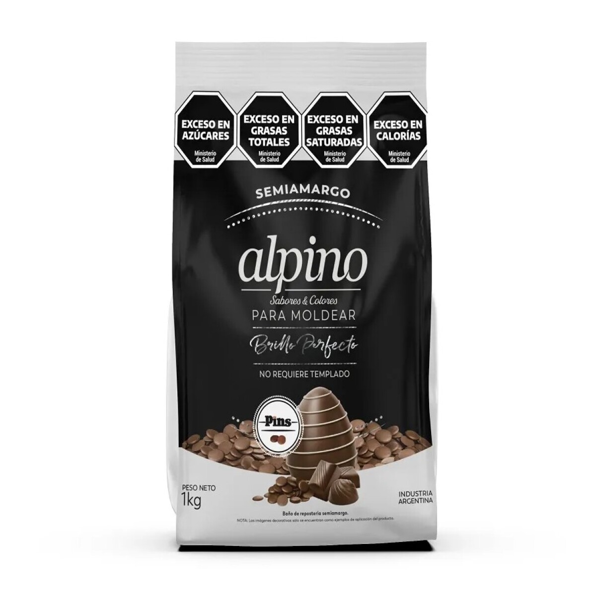 Chocolate Semi Amargo para Moldear Alpino 1KG Reposteria 