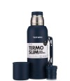 Termo Slim 750Ml. Con Base Silicona Azul Opaco